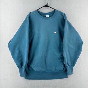 Vintage Champion Reverse Weave Sweatshirt Mens Large Blue Crewneck Made in USA